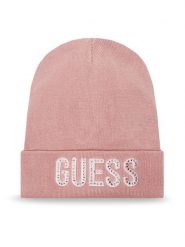 Guess Czapka J0BZ12 Z2Q00 Różowy. Czerwone czapki dziecięce Guess, na zimę, z aplikacjami, z materiału. Za 89.99 zł.