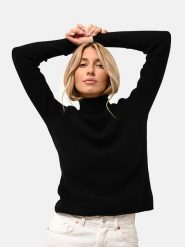 Just Cashmere Kaszmirowy sweter "Lanais" w kolorze czarnym rozmiar: M. Czarne golfy damskie Just Cashmere, m, bez wzorów, z kaszmiru, bez ramiączek. Za 389.26 zł.