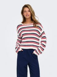 ONLY Sweter w kolorze białym rozmiar: L. Białe swetry klasyczne damskie Only, l, bez kołnierzyka. Za 107.37 zł.