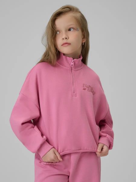 Bluza dresowa bez kaptura dziewczęca 4F 4FJRSS26TSWSF2625. Czerwone bluzy bez kaptura damskie 4f, z bawełny. Za 57.99 zł.