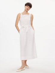 Max Mara Leisure Sukienka letnia Panfilo 2416221068 Biały Regular Fit. Białe sukienki damskie Max Mara Leisure, na lato, bez wzorów, z bawełny, bez kołnierzyka, bez ramiączek. Za 649.99 zł.