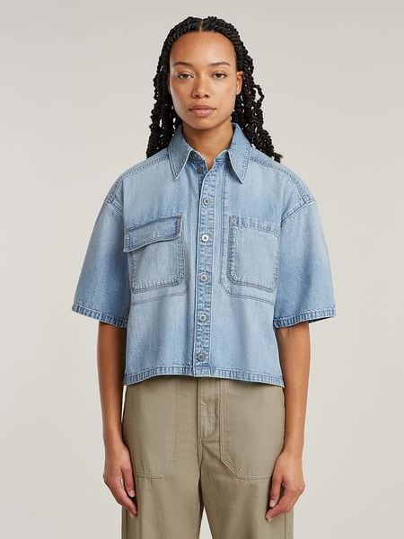 G-Star Koszula dżinsowa w kolorze błękitnym rozmiar: XL. Niebieskie koszule damskie G-Star, xl, bez wzorów, z bawełny, retro, bez kołnierzyka, bez ramiączek. Za 209.82 zł.