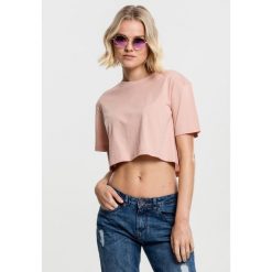 Damska koszulka miejska klasyczna krótka oversize. Czerwone t-shirty damskie Urban Classics, bez wzorów, bez kołnierzyka. W wyprzedaży za 39.00 zł.