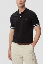 GUESS Czarny męski t-shirt polo Lyle, Rozmiar M. Czarne koszulki polo męskie Guess, m, z aplikacjami, bez ramiączek. Za 379.99 zł.