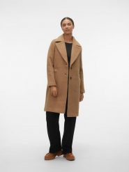 Vero Moda Płaszcz pluszowy w kolorze jasnobrązowym rozmiar: L. Brązowe płaszcze damskie Vero Moda, l, bez wzorów. Za 158.10 zł.