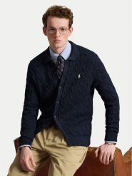 Polo Ralph Lauren Kardigan 710979114500 Granatowy Regular Fit. Niebieskie kardigany męskie Polo Ralph Lauren, l, bez wzorów, z bawełny, bez kołnierzyka. Za 1,299.00 zł.