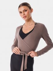 Carpatree Koszulka sportowa "Balletcore" w kolorze jasnobrązowym rozmiar: L. Brązowe bluzki sportowe damskie Carpatree, l, bez wzorów, bez ramiączek. Za 91.99 zł.