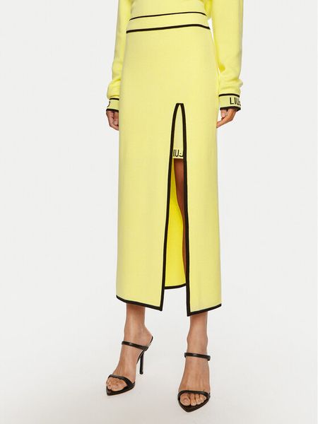 Liu Jo Sport Spódnica midi TF4053 MS59L Żółty Regular Fit. Żółte spódniczki damskie Liu Jo Sport, l, bez wzorów, z syntetyku, sportowe, midi, sportowe. Za 379.99 zł.