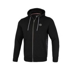 Bluza męska Pitbull rozpinana z kapturem French Terry Lotus. Czarne bluzy sportowe męskie PITBULL, bez wzorów, sportowe, bez kołnierzyka, bez ramiączek. Za 219.99 zł.