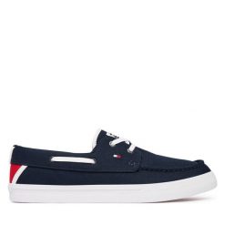 Tenisówki Tommy Hilfiger. Niebieskie trampki i tenisówki męskie Tommy Hilfiger, bez wzorów, bez zapięcia. Za 369.99 zł.