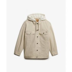 Kurtka trucker z kapturem dla kobiet Superdry. Brązowe kurtki damskie Superdry., bez wzorów, z kapturem. Za 482.35 zł.