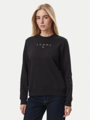 Tommy Jeans Bluza DW0DW23403 Czarny Regular Fit. Czarne bluzy bez kaptura damskie Tommy Jeans, xs, z jeansu. Za 449.99 zł.