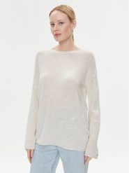 Tommy Hilfiger Sweter WW0WW39890 Écru Relaxed Fit. Swetry klasyczne damskie Tommy Hilfiger, xs, z wełny, bez kołnierzyka. Za 519.99 zł.