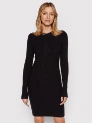 Pieces Sukienka dzianinowa Crista 17115048 Czarny Slim Fit. Czarne sukienki damskie Pieces, l, bez wzorów, z dzianiny, bez kołnierzyka, bez ramiączek. Za 129.99 zł.