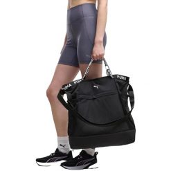 Torba damskie Puma At Ess Tote Bag 26.5L. Czarne torebki klasyczne damskie Puma, bez wzorów, z materiału, bez dodatków. Za 290.00 zł.