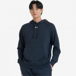 Bluza z kapturem unisex UA Rival Fleece. Czarne bluzy sportowe damskie Under Armour, xl, bez wzorów, bez ramiączek, z kapturem. Za 269.99 zł.
