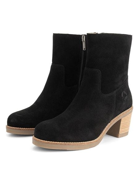 TRAVELIN' Skórzane botki w kolorze czarnym na obcasie rozmiar: 37. Czarne botki damskie Travelin', ze skóry, eleganckie, bez obcasa, na obcasie, bez zapięcia. Za 456.87 zł.