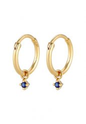 Elli Damskie kreolki Trend pełne elegancji z syntetycznym szafirem w pozłacanym srebrze 925 Sterling Silver Kolczyki koła 1 ct. Szare kolczyki damskie Elli, z szafirem, pozłacane. Za 328.99 zł.