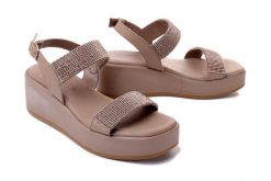 IGI&CO 3687022 VITELLO ocean/taupe, sandały damskie. Brązowe sandały damskie IGI&CO, bez wzorów, ze skóry, bez obcasa, na koturnie. Za 251.94 zł.