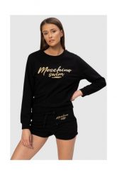 MOSCHINO Czarna bluza ze złotym logo. Czarne bluzy bez kaptura damskie MOSCHINO, s, z bawełny. W wyprzedaży za 469.99 zł.