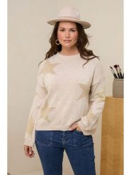 Curvy Lady Sweter w kolorze beżowym rozmiar: 48/50. Brązowe swetry klasyczne damskie Curvy Lady, bez kołnierzyka. Za 118.56 zł.