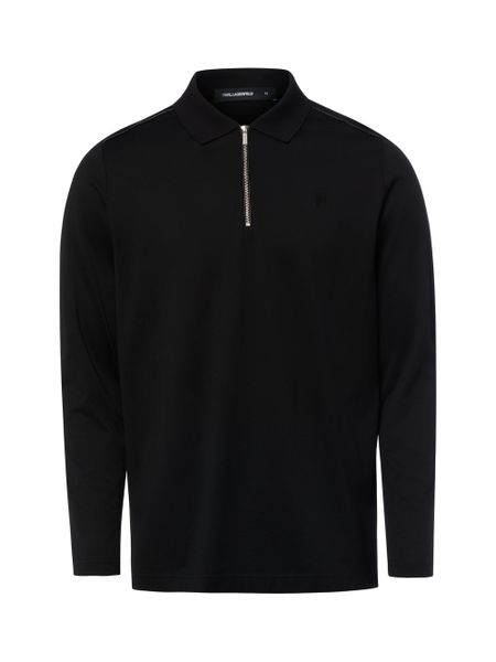 KARL LAGERFELD koszulka polo z długim rękawem Mężczyźni Bawełna czarny, XXL. Czarne koszulki męskie z długim rękawem Karl Lagerfeld, m, z bawełny. Za 699.95 zł.