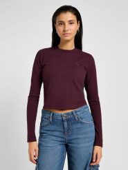 Lee Koszulka w kolorze czerwonym rozmiar: S. Czerwone bluzki damskie Lee, s, bez wzorów, prążkowane, bez kołnierzyka. Za 93.45 zł.