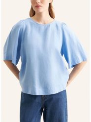 Seidensticker Lniana bluzka w kolorze błękitnym rozmiar: 42. Niebieskie bluzki damskie Seidensticker, bez wzorów, ze lnu, bez kołnierzyka, bez ramiączek. Za 180.91 zł.