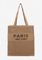 Brązowa Torebka Typu Shopper Zdobiona Tłoczeniami Salicella. Brązowe shopper bag damskie Renee, z aplikacjami, z jeansu, z tłoczeniem, bez dodatków. Za 49.99 zł.
