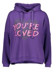 Miss goodlife Bluza "You`re loved" w kolorze fioletowym rozmiar: L. Różowe bluzy z kapturem damskie miss goodlife, l, z bawełny. Za 175.67 zł.