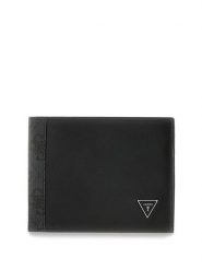 Guess Portfel SMBOMA LEA20 Czarny. Czarne portfele męskie Guess, z aplikacjami, ze skóry. Za 324.99 zł.