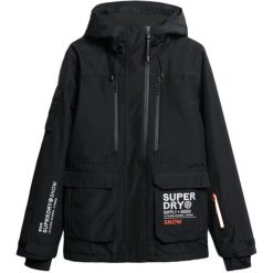 Kurtka narciarska Superdry Ultimate Rescue. Czarne kurtki męskie Superdry., na zimę, m, bez wzorów, bez kaptura. Za 1,686.95 zł.