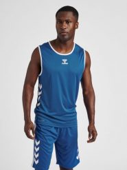 Koszulki do koszykówki Hummel hmlcore xk. Niebieskie bluzki sportowe damskie HUMMEL, l, bez kołnierzyka, bez ramiączek. Za 176.50 zł.