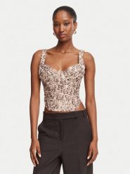 Bardot Top Carolina 60423TB Brązowy jasny Slim Fit. Brązowe topy damskie BARDOT, bez wzorów, z syntetyku, bez kołnierzyka. Za 529.99 zł.