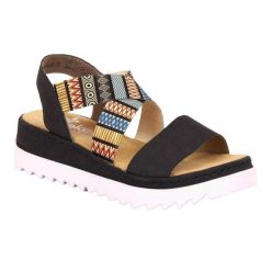 Sandały Damskie RKR533A. Czarne sandały damskie Rieker, bez wzorów, bez obcasa. Za 456.99 zł.