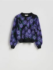 Wzorzysty sweter - wielobarwny. Swetry klasyczne damskie Reserved, l, z dzianiny, bez kołnierzyka. Za 199.99 zł.
