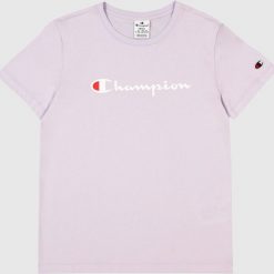 Koszulka sportowa damska Champion SS Tee. Czerwone bluzki sportowe damskie CHAMPION, m, bez wzorów, z bawełny, bez ramiączek. Za 69.09 zł.