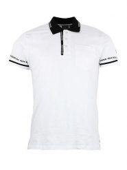 Peak Mountain Koszulka polo w kolorze białym rozmiar: L. Białe koszulki polo męskie Peak Mountain, l, bez wzorów, z bawełny, bez ramiączek. Za 111.95 zł.