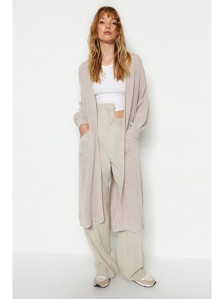 Trendyol Kardigan w kolorze beżowym rozmiar: M. Brązowe kardigany damskie Trendyol, m, bez wzorów. Za 115.24 zł.