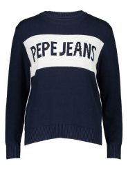 Pepe Jeans Sweter "Intarsia II" w kolorze granatowo-białym rozmiar: M. Białe swetry klasyczne damskie Pepe Jeans, m, z jeansu, bez kołnierzyka. Za 205.93 zł.