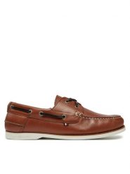Tommy Hilfiger Półbuty Th Boat Shoe Core Lth FM0FM05569 Brązowy. Brązowe półbuty męskie Tommy Hilfiger, ze skóry, bez zapięcia. Za 369.99 zł.