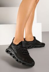 Czarne Buty Sportowe Sneakersy na Platformie Ozdobionej Tłoczeniem Teliriella. Czarne buty sportowe na co dzień damskie Renee, bez wzorów, z jeansu. Za 59.99 zł.