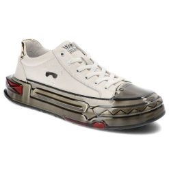 Białe Sneakersy John Doubare Męskie Skórzane Buty. Białe buty sportowe na co dzień męskie John Doubare, ze skóry, bez zapięcia. Za 599.00 zł.