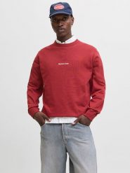 Jack & Jones Bluza "Jormorrebro" w kolorze czerwonym rozmiar: XXL. Czerwone bluzy bez kaptura męskie Jack & Jones, s, z bawełny. Za 105.63 zł.