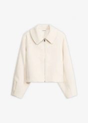Kurtka oversize na podszewce. Białe kurtki damskie bonprix, bez wzorów, bez kaptura. Za 169.99 zł.