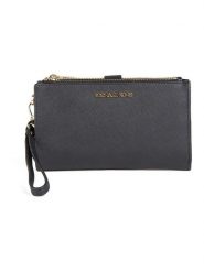 Michael Kors Skórzany portfel w kolorze czarnym - 19 x 14 x 2 cm rozmiar: onesize. Czarne portfele damskie Michael Kors, bez wzorów, z materiału. Za 503.95 zł.