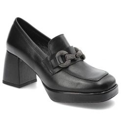 Czarne Półbuty Karino Eleganckie Skórzane Buty Na Obcasie. Czarne półbuty damskie Karino, bez wzorów, ze skóry, eleganckie, bez obcasa, na obcasie. Za 489.00 zł.