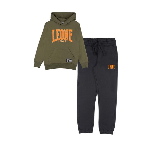 Leone 1947 Street Style Winter-Trainingsanzug zum Überziehen, Kapuze für Kinder. Czarne spodnie dresowe damskie LEONE 1947 APPAREL, bez wzorów, z bawełny. W wyprzedaży za 108.70 zł.