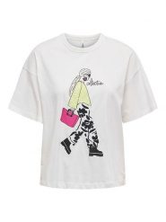 ONLY Koszulka "Tenna" w kolorze białym rozmiar: M. Białe bluzki damskie Only, m, bez wzorów, z bawełny, bez kołnierzyka, bez ramiączek. Za 69.58 zł.