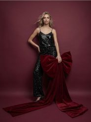 Cekinowe spodnie wide leg - czarny. Czarne spodnie materiałowe damskie Sinsay, bez wzorów. Za 79.99 zł.